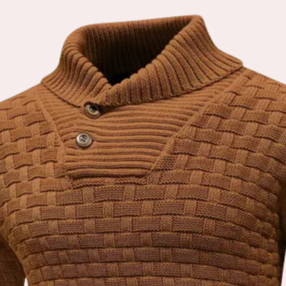 Highland Collar Knit Sweater - Warm & Stylish